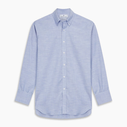 Mid-Blue Chambray Weekend Fit Shirt with Dorset Collar and 1-Button Cuffs Image 4