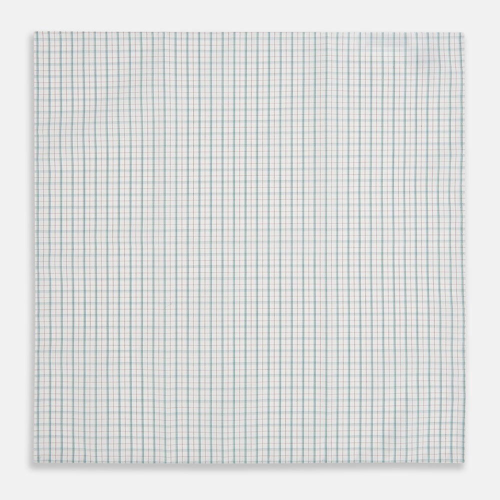 Green Multi Graph Check Hand-Rolled Handkerchief