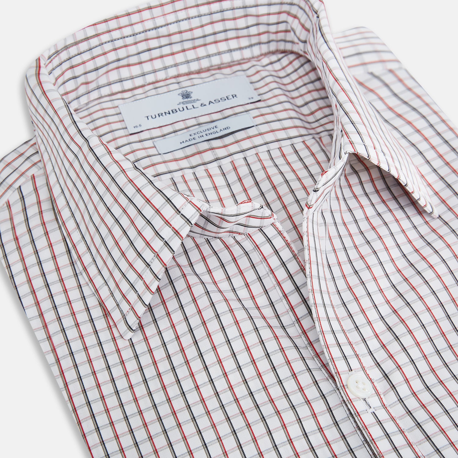 Red and midnight blue Tattersall Check Windsor Shirt