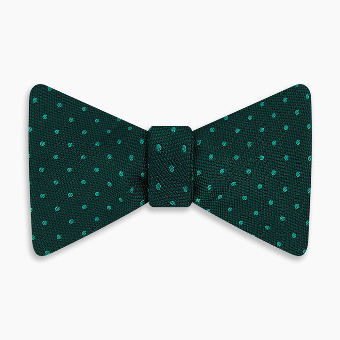 Dark Green and Navy Micro Dot Silk Bow Tie Image 3