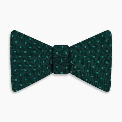 Dark Green and Navy Micro Dot Silk Bow Tie Image 7