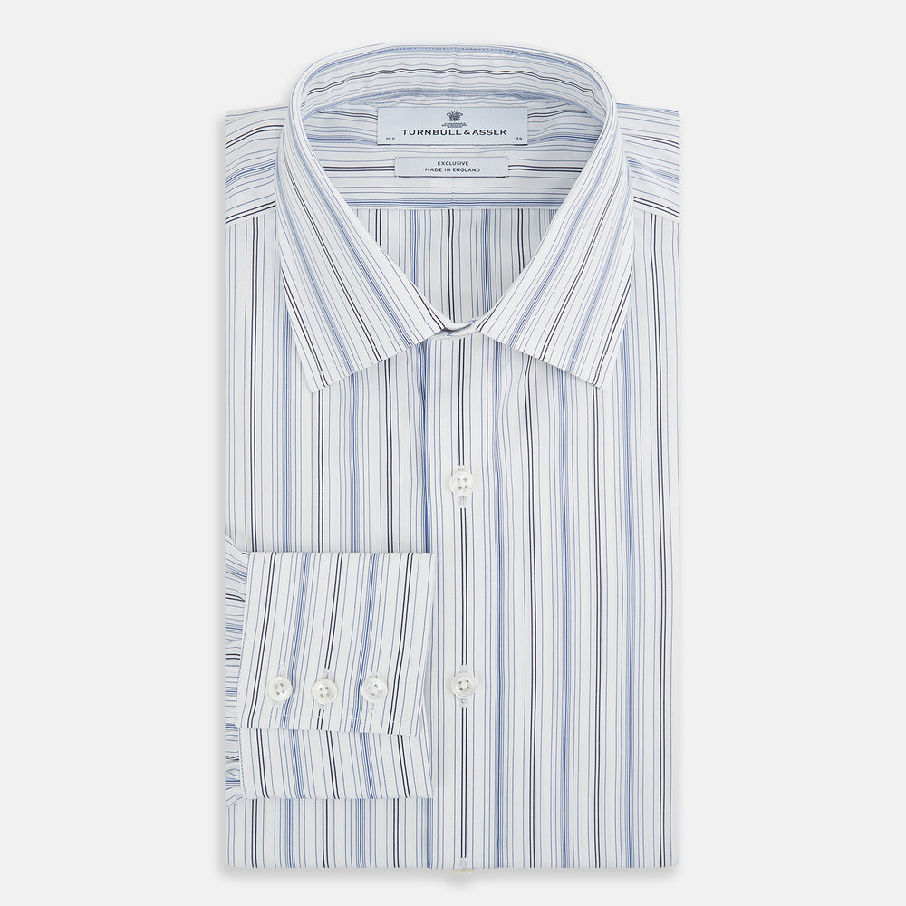 Navy and Blue Multi Stripe Mayfair Shirt