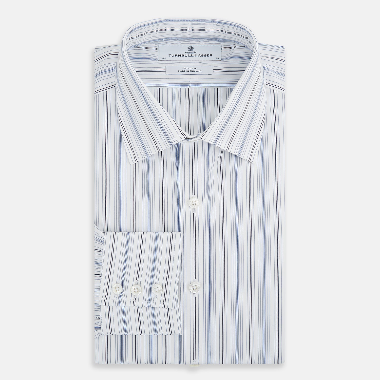View 5 of product Navy and Blue Multi Stripe Mayfair Shirt
