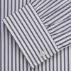 View 3 of product Navy Stripe Weekend Fit Shirt with Derby Collar and 1-Button Cuffs