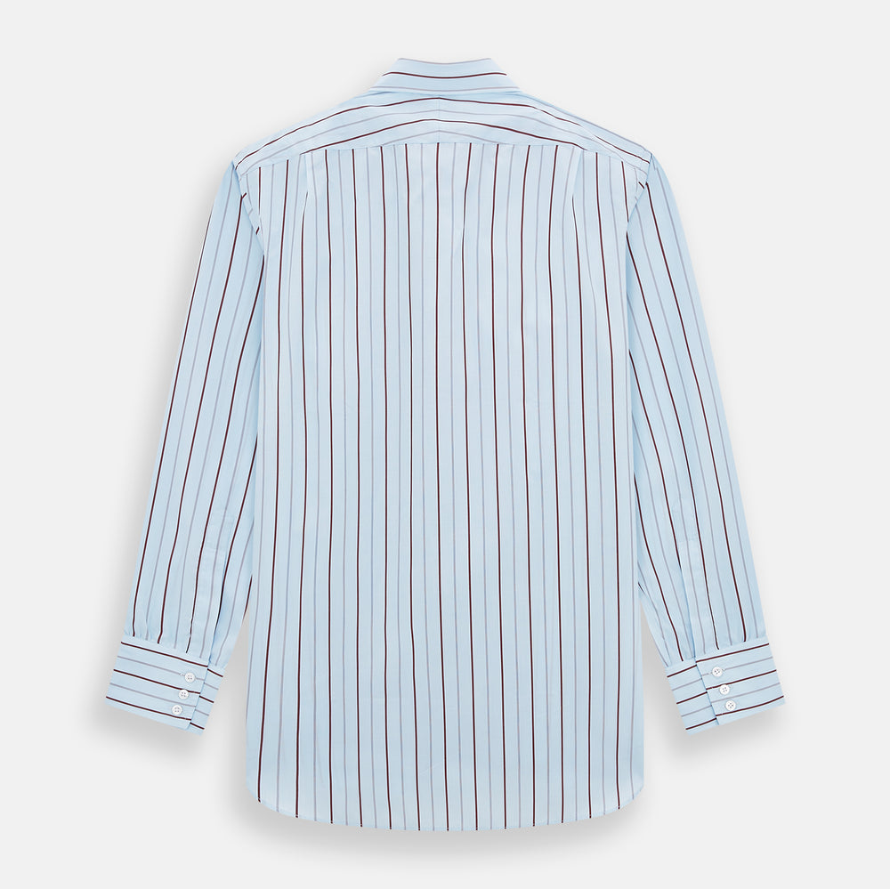 Burgundy Wide Pinstripe Mayfair Shirt