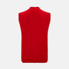 View 3 of product Red Merino V-Neck Sleeveless Cardigan
