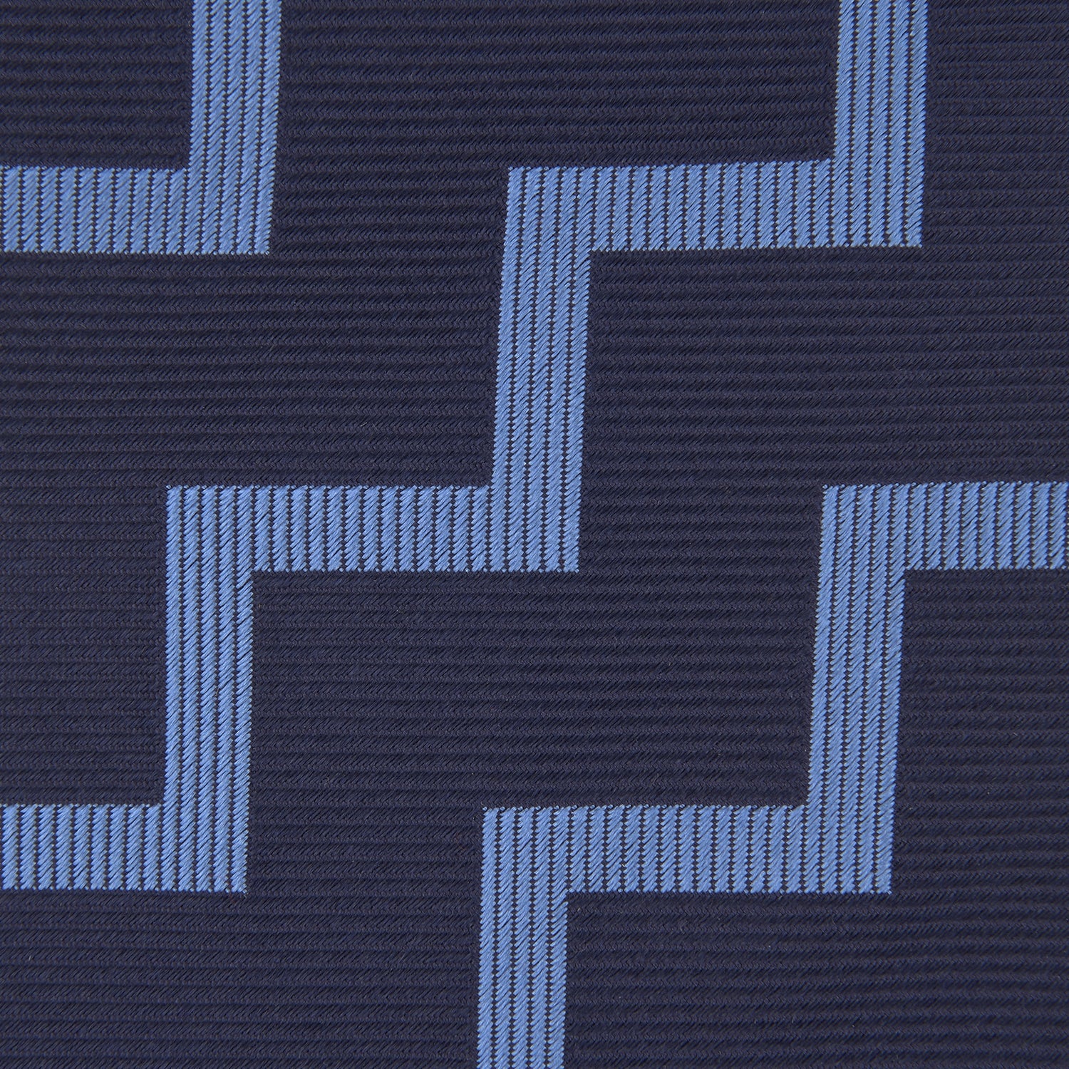 View 3 of product Navy and Light Blue Striped Zigzag Silk Tie
