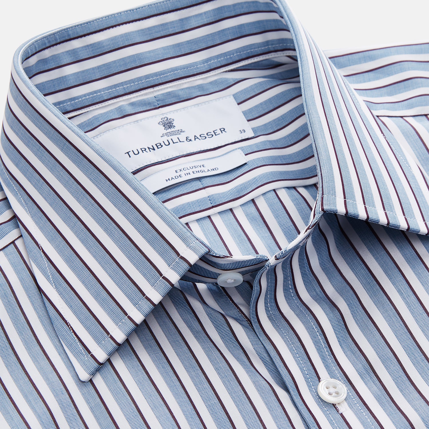 View 2 of product Blue and White Stripe Cotton Regular Fit Mayfair Shirt