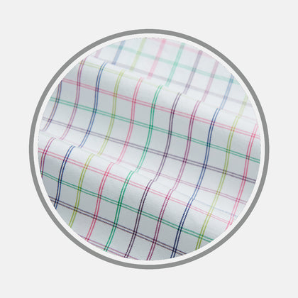 MULTICOLOURED DOUBLE GRID CHECK FABRIC