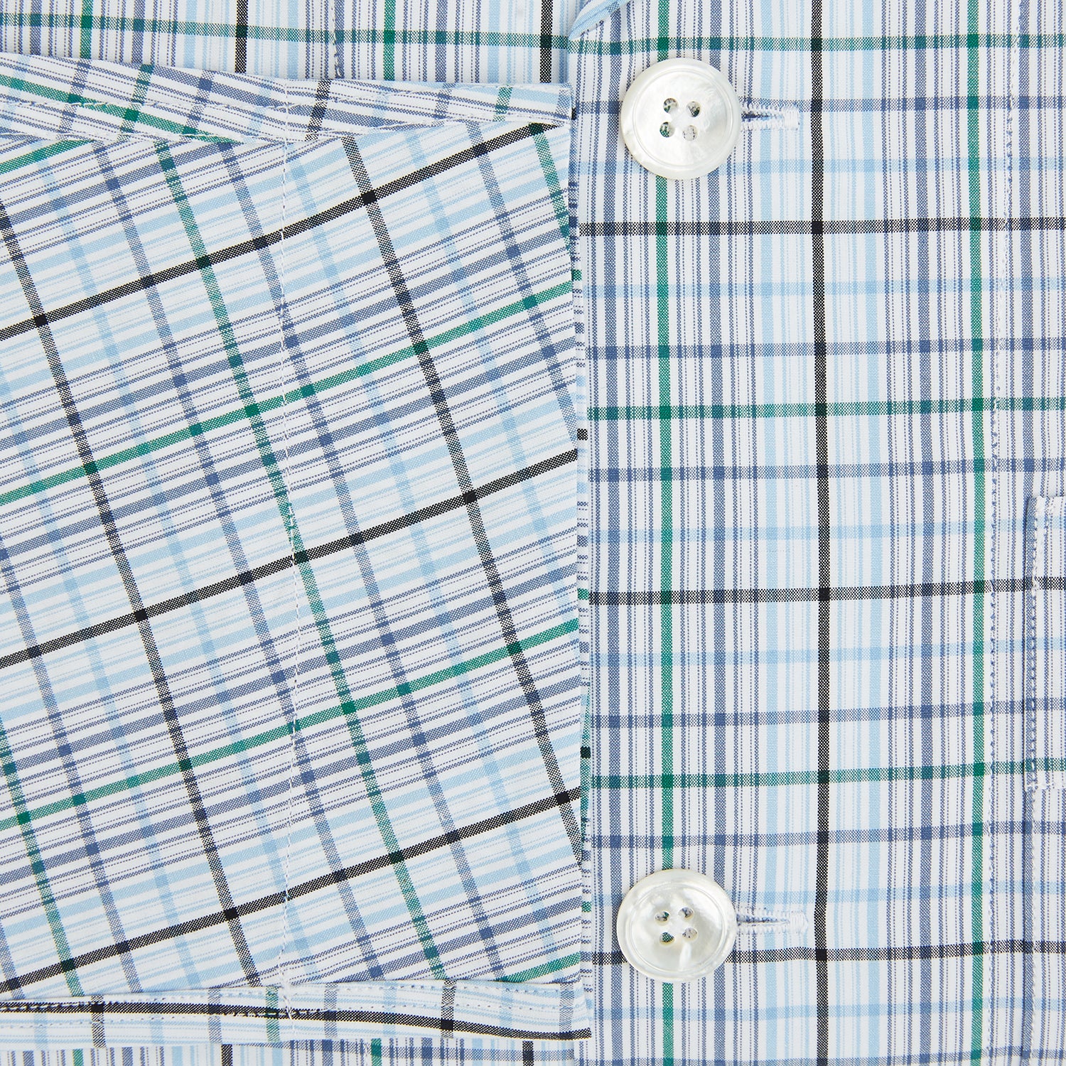 Blue and Green Multi Check Pyjama Shirt