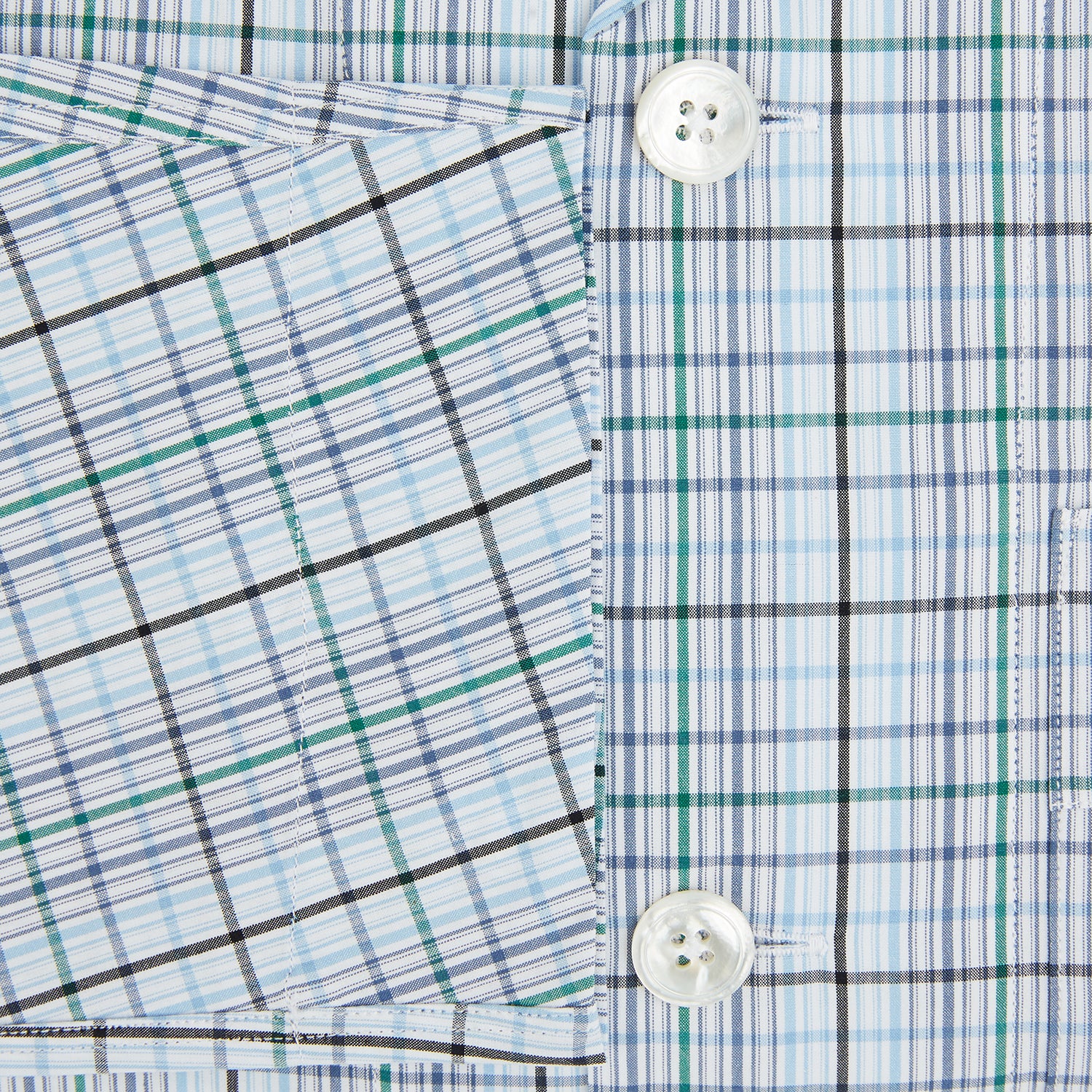 View 4 of product Blue and Green Multi Check Pyjama Shirt