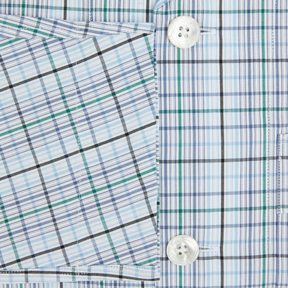 Blue and Green Multi Check Pyjama Shirt Image 3