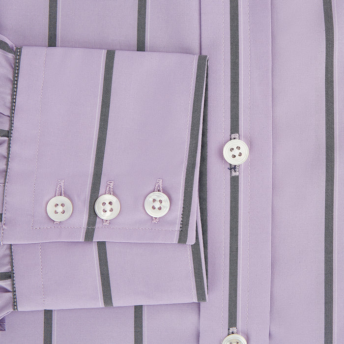 Lilac Track Stripe Mayfair Shirt Image 3