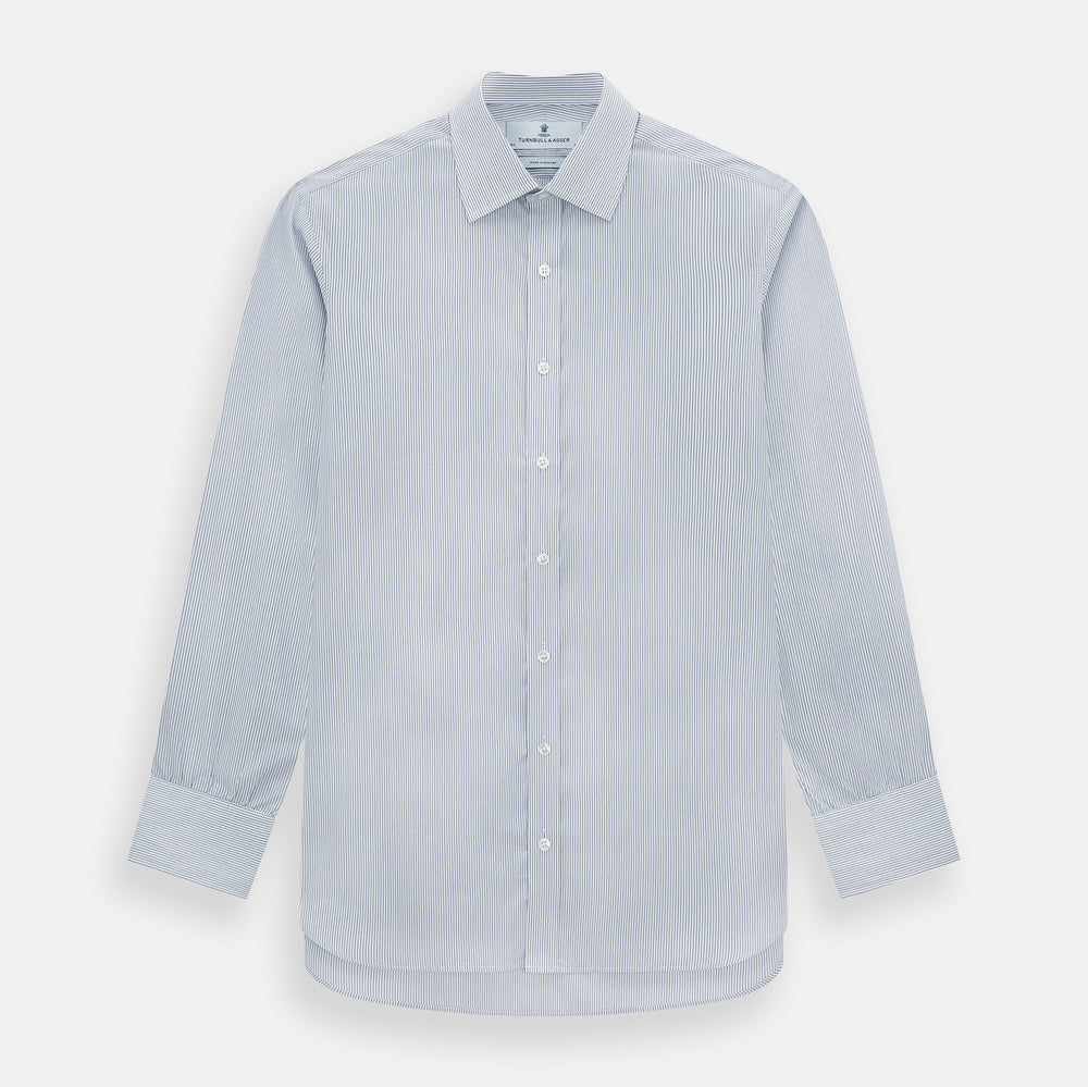 Navy and White Ticking Stripe Mayfair Shirt