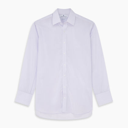 Soft Lilac Stripe Cotton Regular Fit Mayfair Shirt Image 5