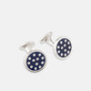 View 1 of product Navy Spotted Circle Enamel Cufflinks