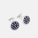 Navy Spotted Circle Enamel Cufflinks