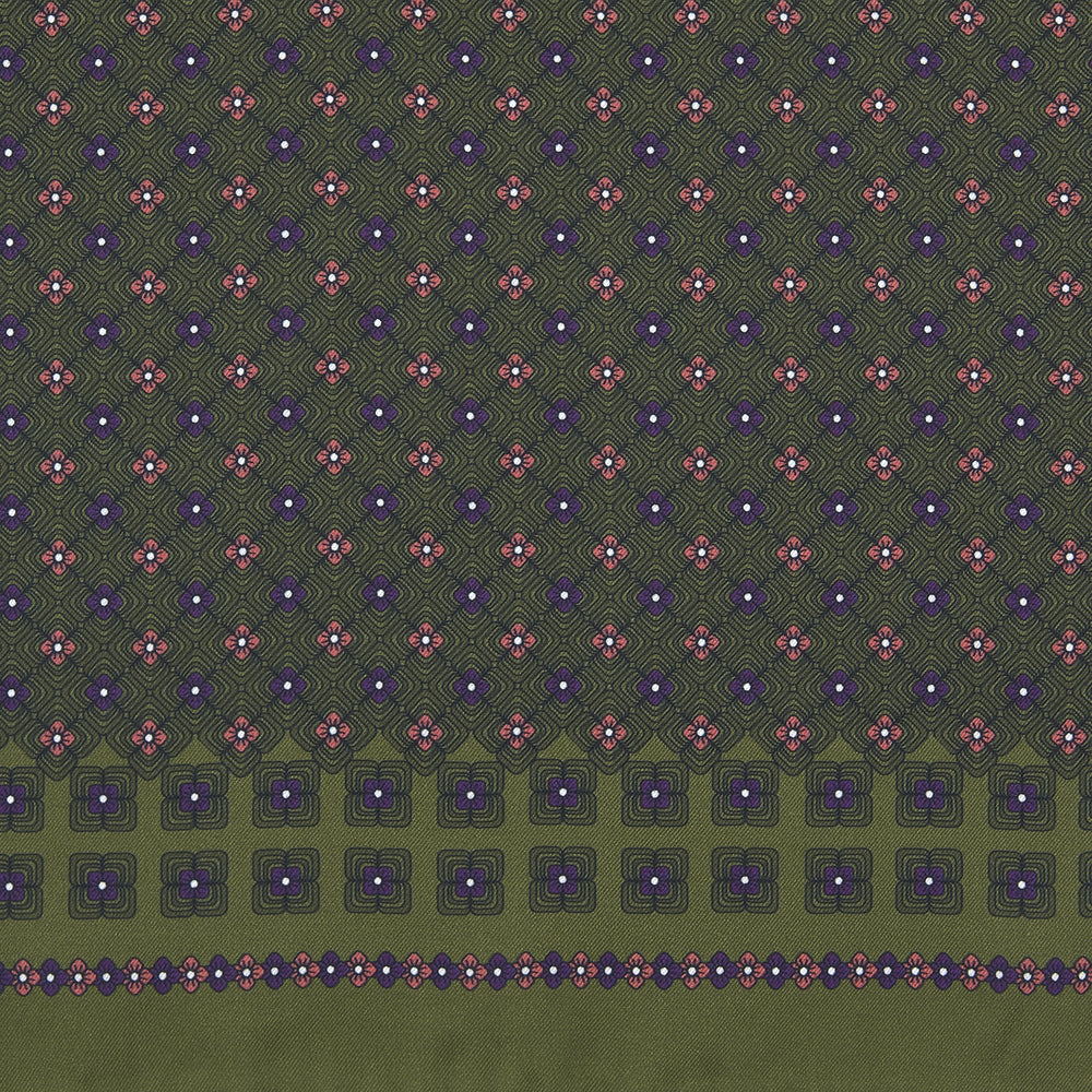 Green Rose Silk Pocket Square
