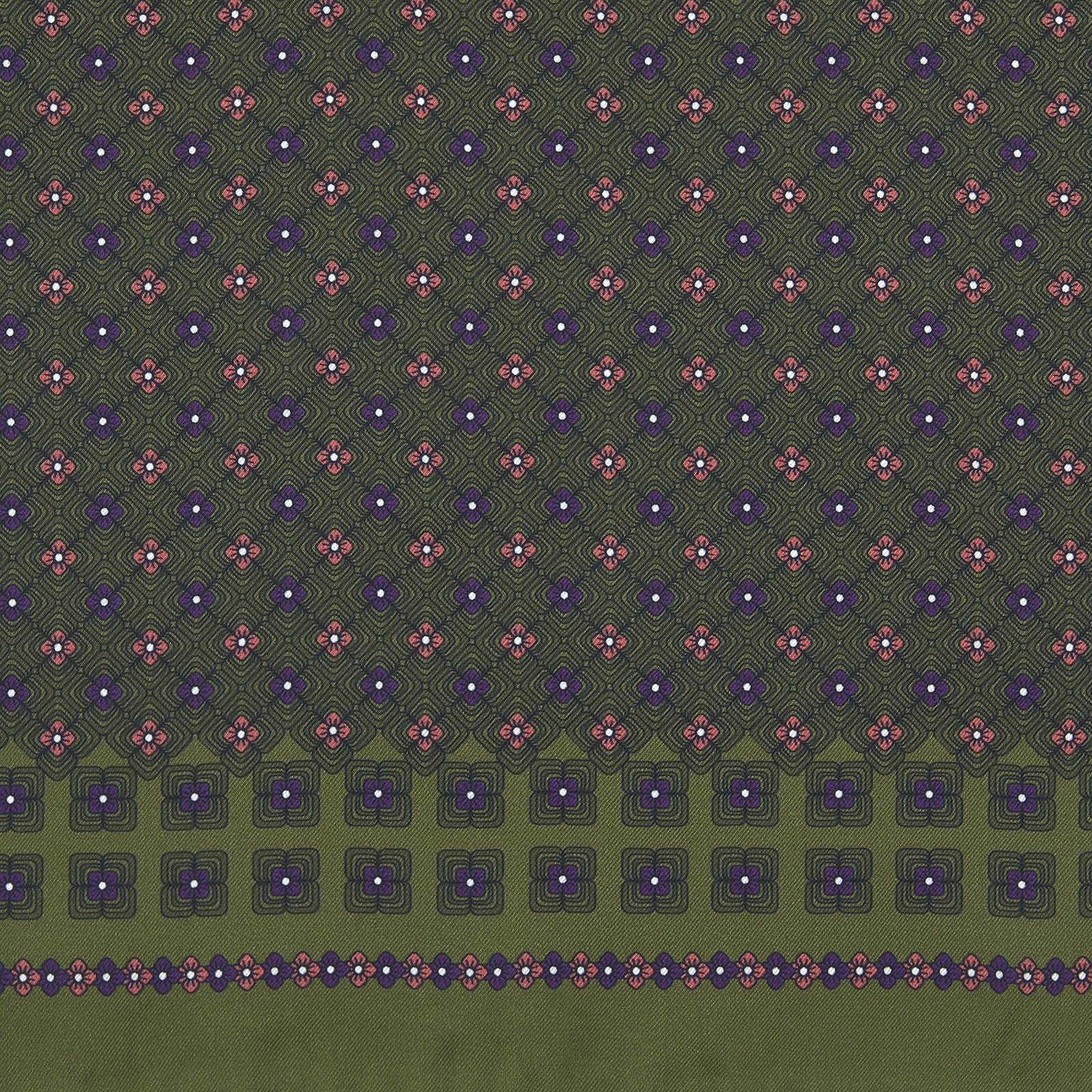 View 3 of product Green Rose Silk Pocket Square