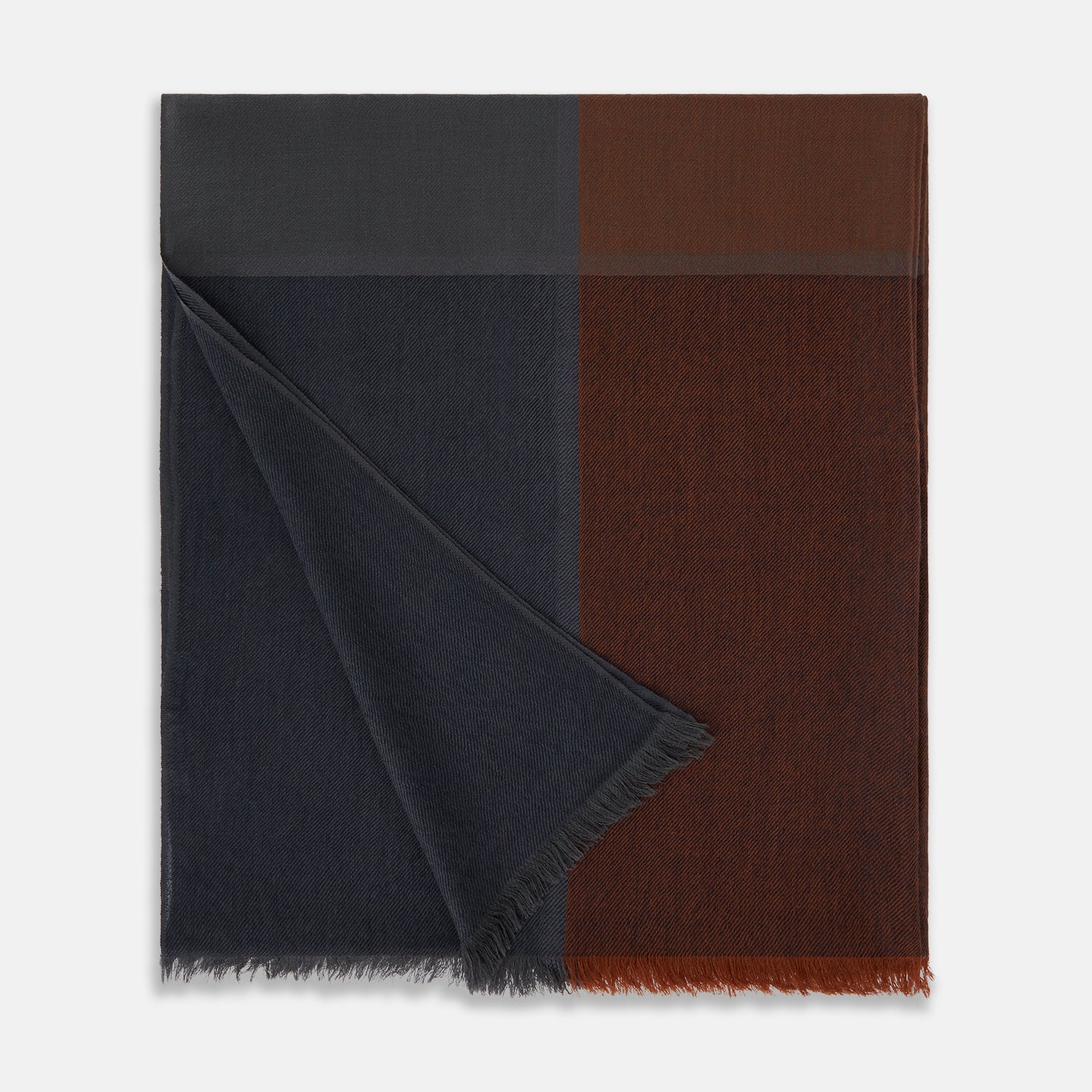 View 3 of product Brown and Navy Cashmere Scarf