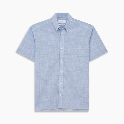 Pale Blue Multi Check Cotton Weekend Fit Williams Shirt Image 4