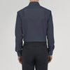 Dark Blue Denim-Cashmere Shirt with T&A Collar and Double Cuffs