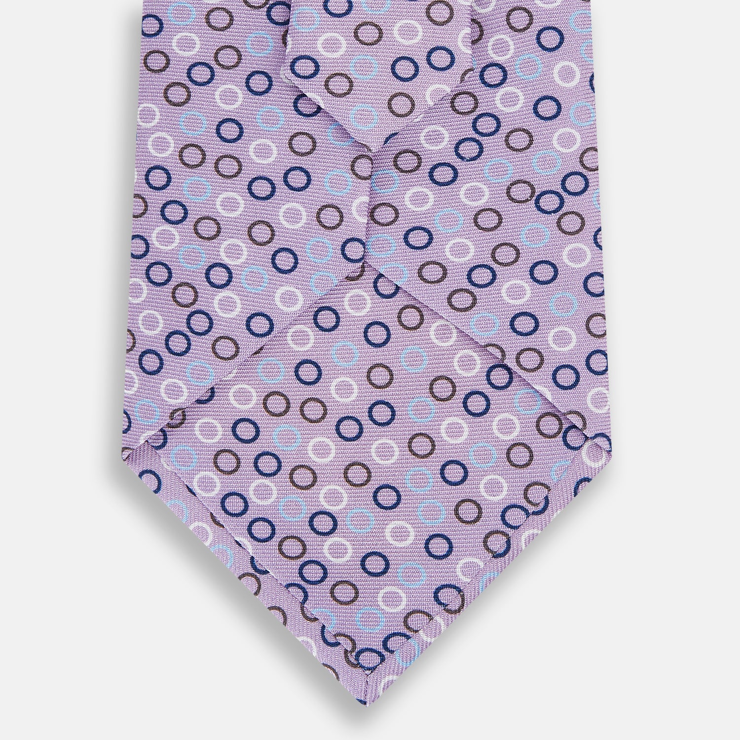 View 3 of product Multi-coloured Circle Lilac Printed Silk Tie