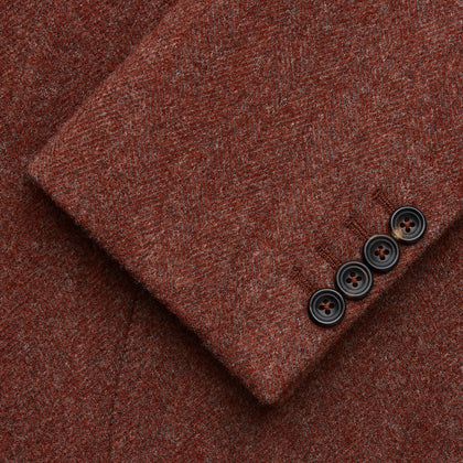 Red Lambswool Herringbone Bern Blazer Image 3