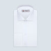 View 1 of product White Self-On-Self Herringbone Sea Island Quality Cotton Shirt with Regent Collar and Double Cuffs