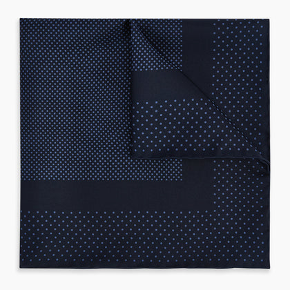 Midnight Blue Dot Silk Pocket Square Image 4