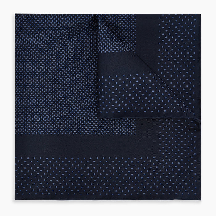 Midnight Blue Dot Silk Pocket Square Image 4