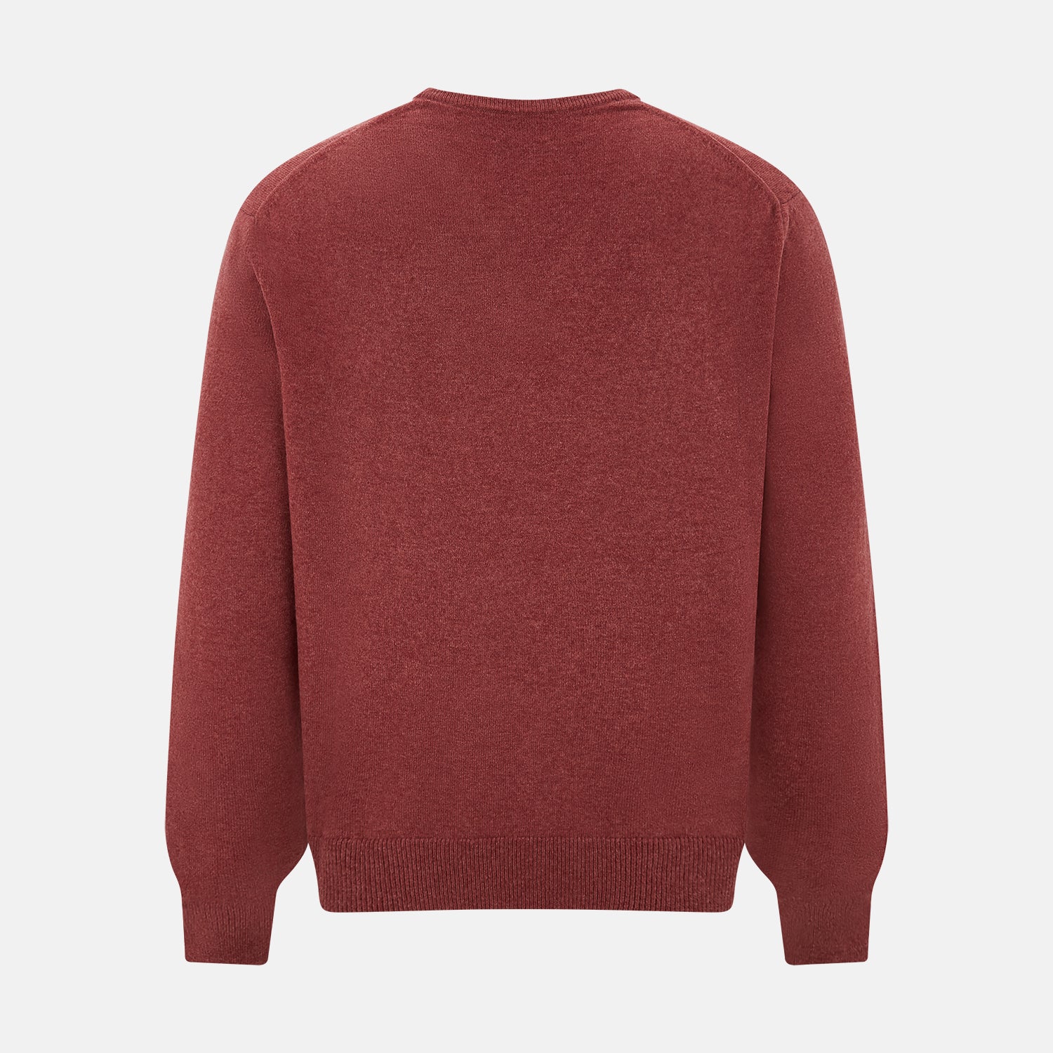 View 3 of product Burgundy Crew V-Neck Cashmere Jumper