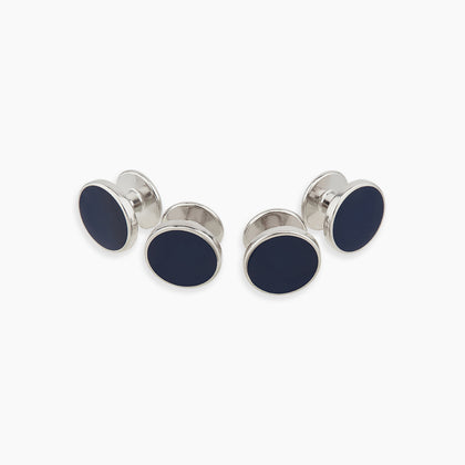 Navy Circle Dress Studs Image 2