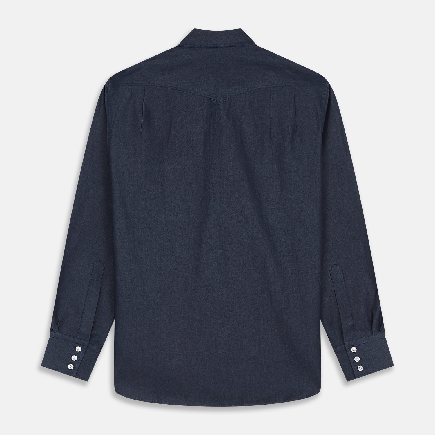 View 5 of product Navy Weekend Fit Larkin Shirt With Dorset Collar And 3-Button Cuffs