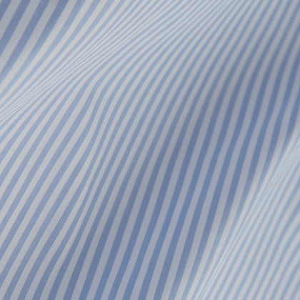 Light Blue Bengal Stripe Shirt with T&A Collar and 3-Button Cuffs Image 4