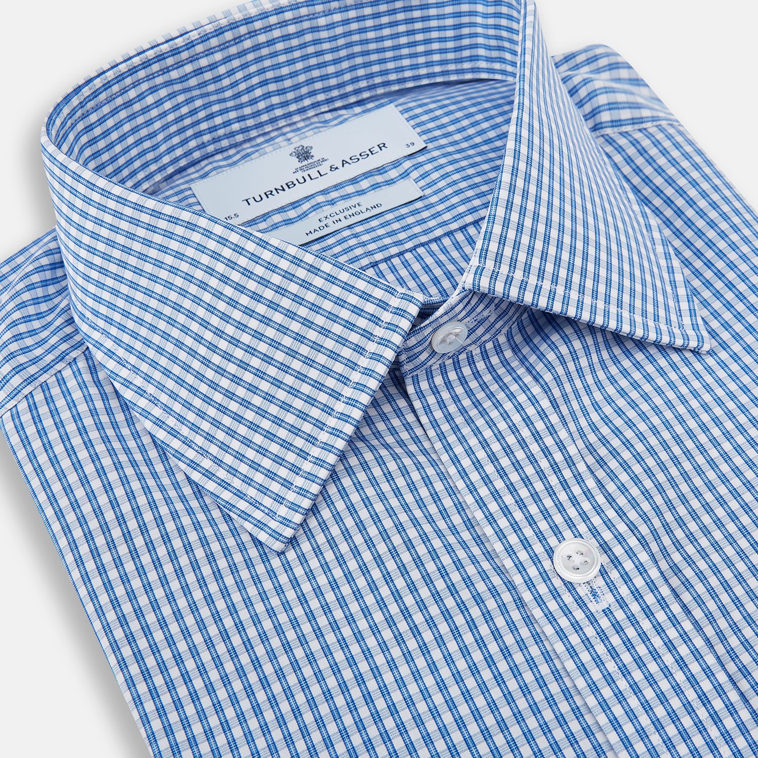 View 2 of product Blue Multi Micro Check Mayfair Shirt