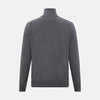 View 3 of product Grey Half-Zip Cashmere Jumper