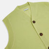 View 2 of product Melon Green Fine Merino V-Neck Sleeveless Cardigan
