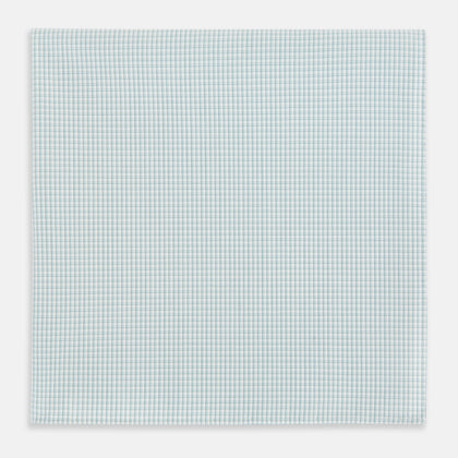 Sage Green Shadow Grid Check Hand-Rolled Handkerchief
