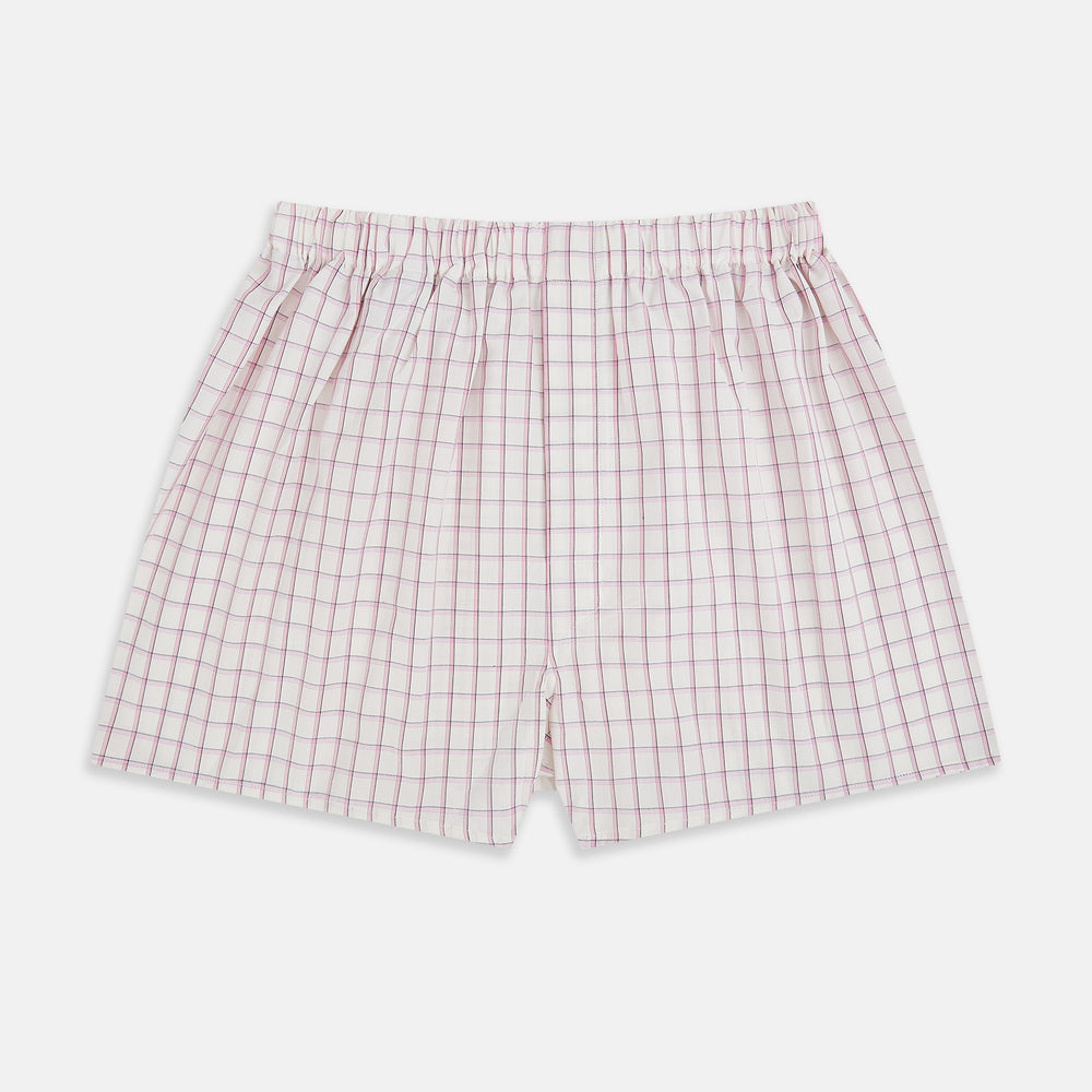 Pink Graph Check Godfrey Boxer Shorts