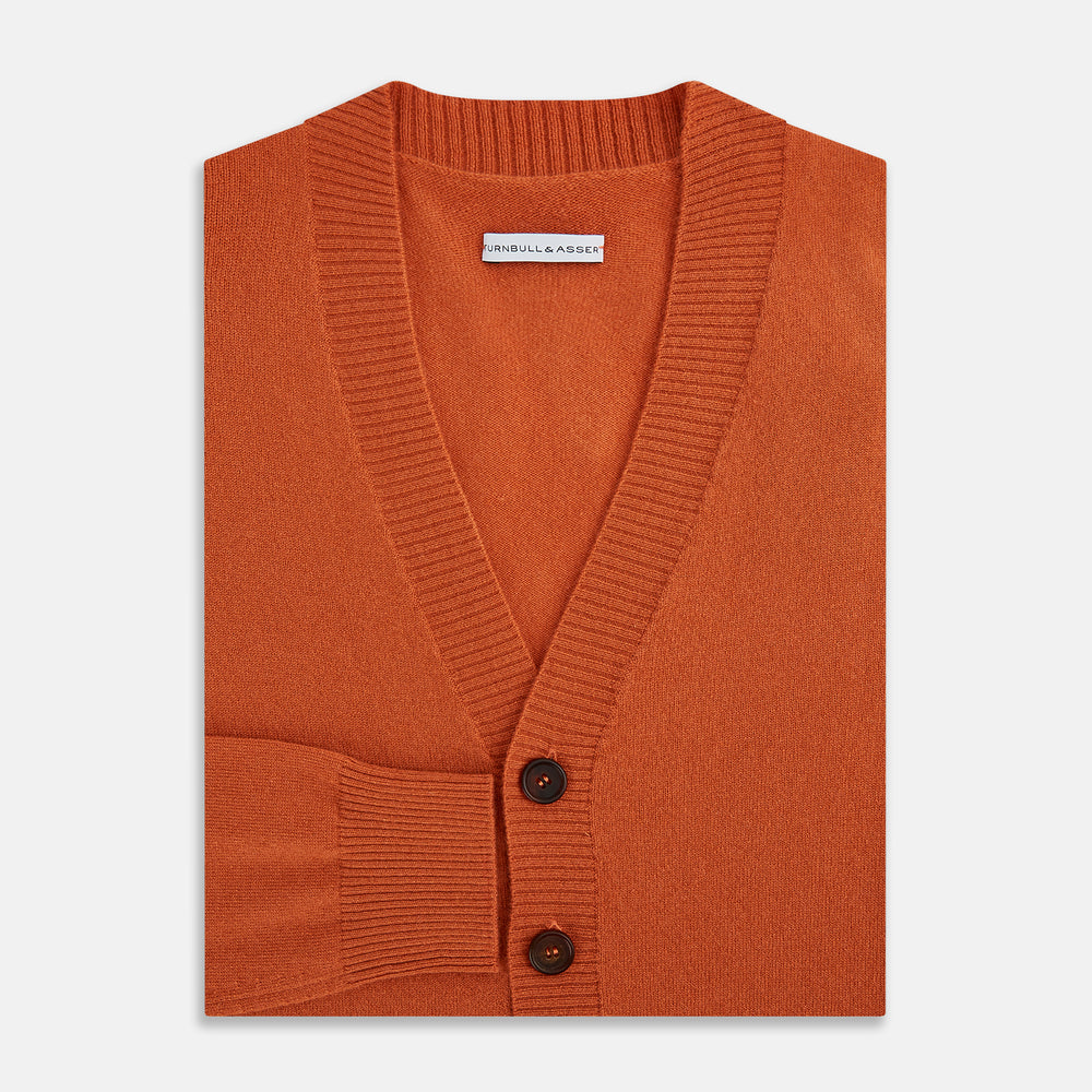 Orange Cashmere Cardigan