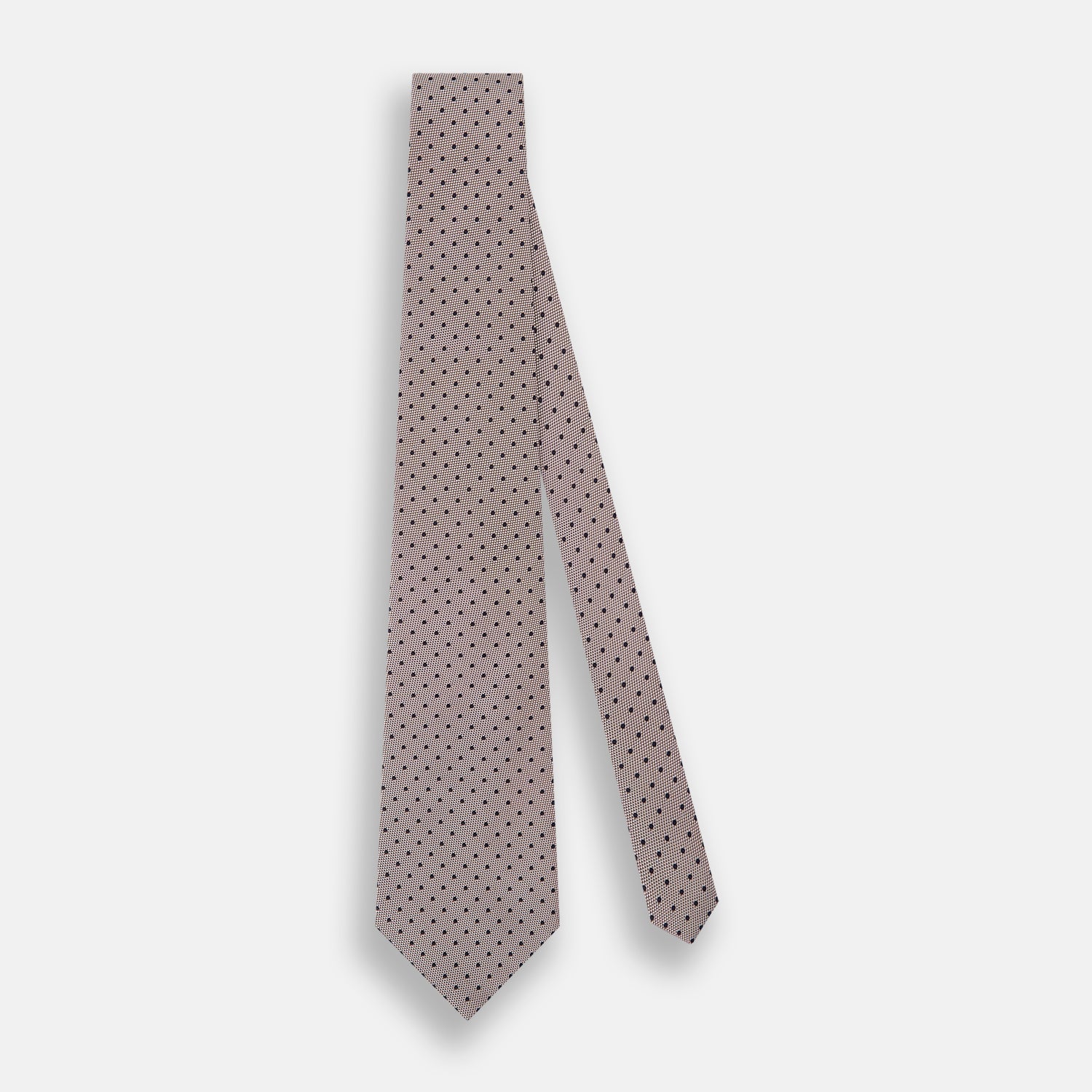 View 2 of product Navy and Lilac Micro Dot Silk Tie