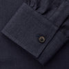 View 6 of product Navy Weekend Fit Cotton & Wool Shirt with Derby Collar and 1 Button Cuffs
