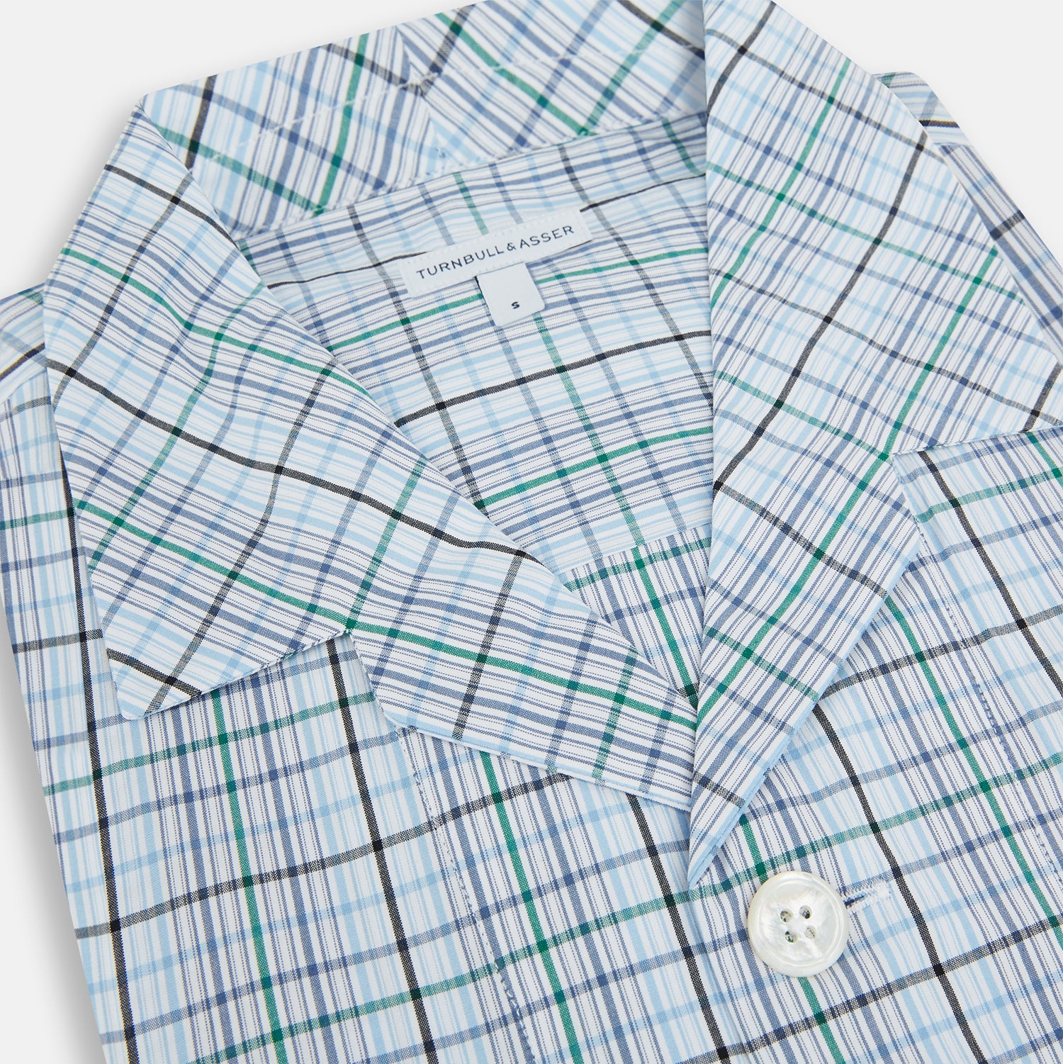 View 2 of product Blue and Green Multi Check Pyjama Shirt