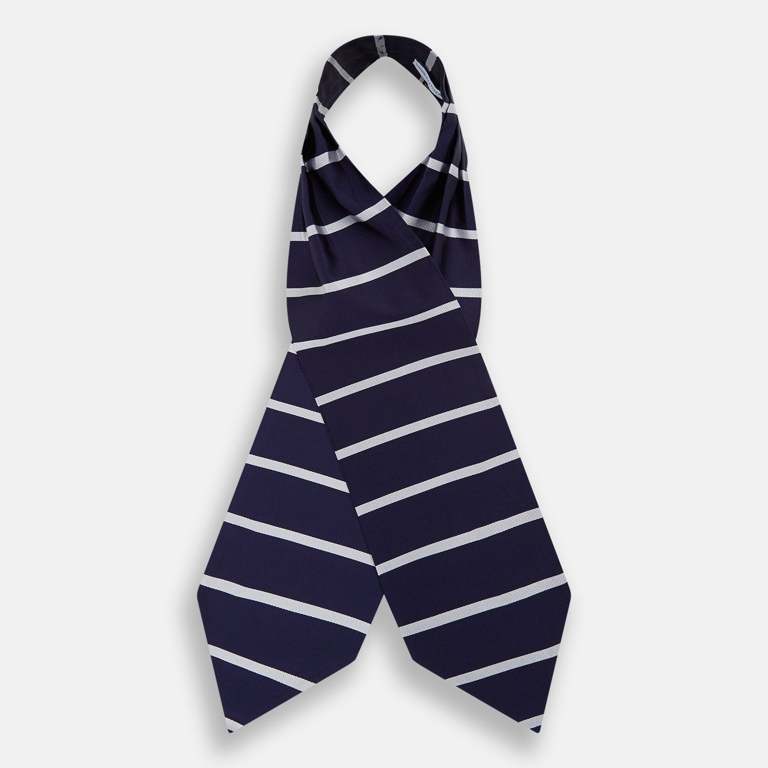 View 2 of product Silver Stripe and Navy Silk Cravat