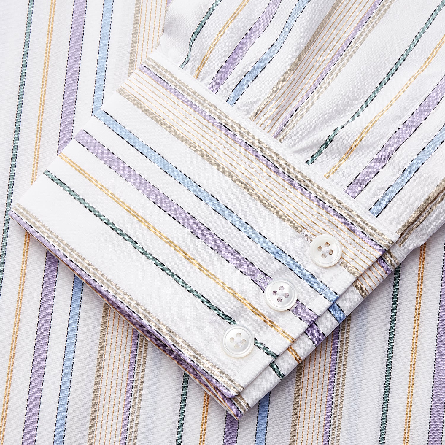 View 4 of product Colourful Garden Multi Stripe Cotton Regular Fit Mayfair Shirt