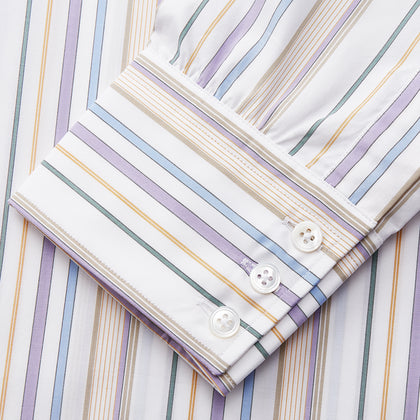 Colourful Garden Multi Stripe Cotton Regular Fit Mayfair Shirt Image 3
