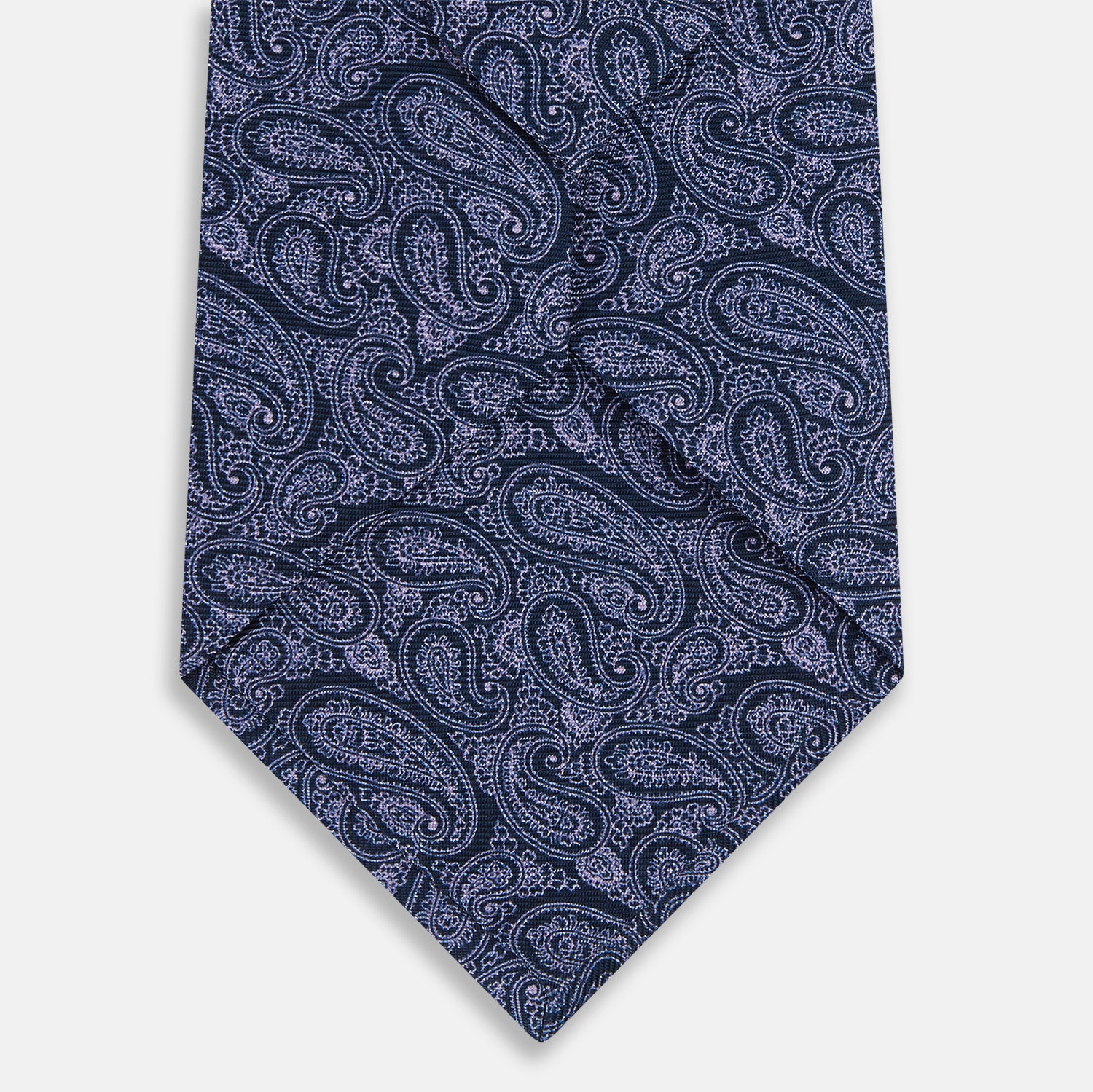 View 3 of product Navy Paisley Printed Silk Tie