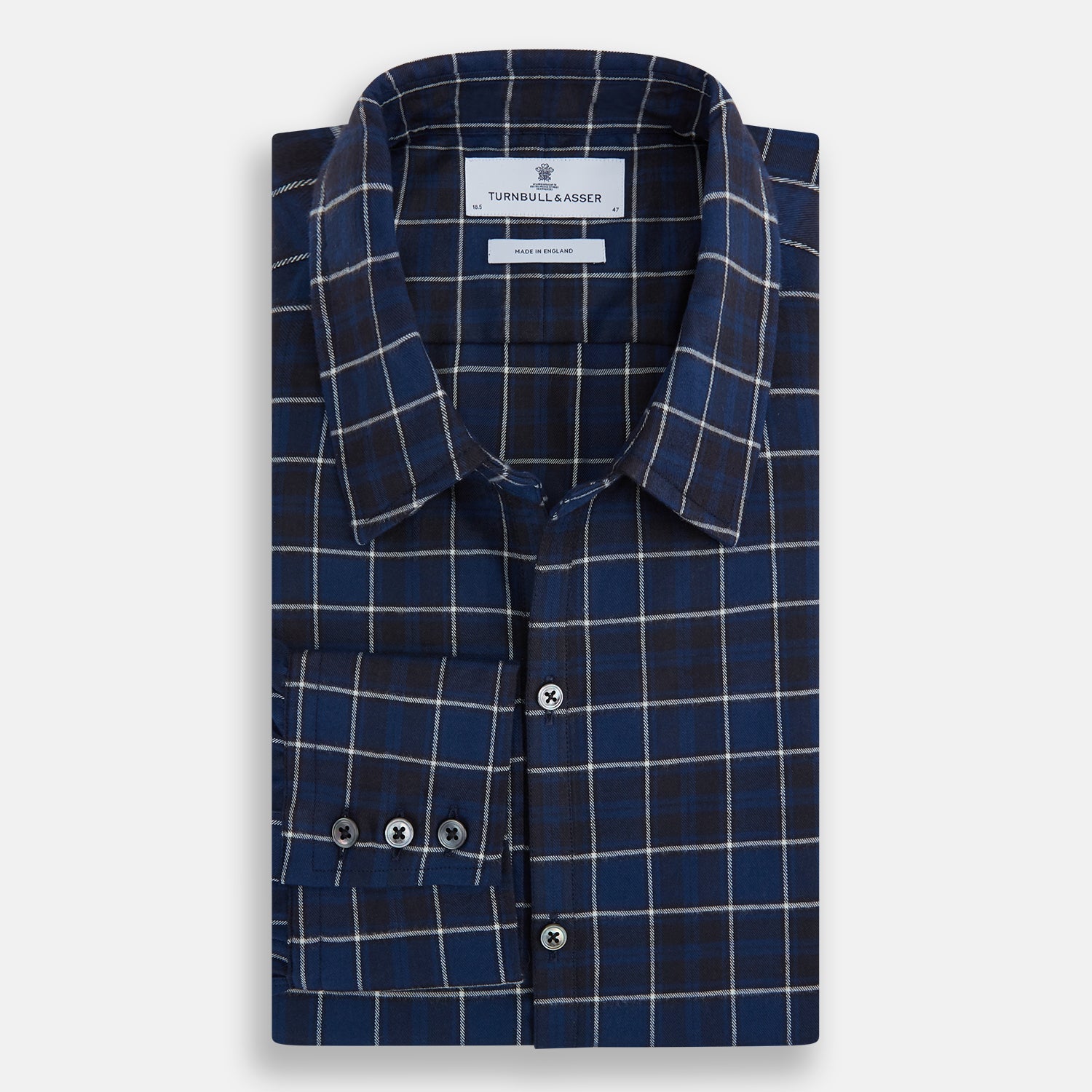 View 5 of product Navy and White Check Windsor Shirt