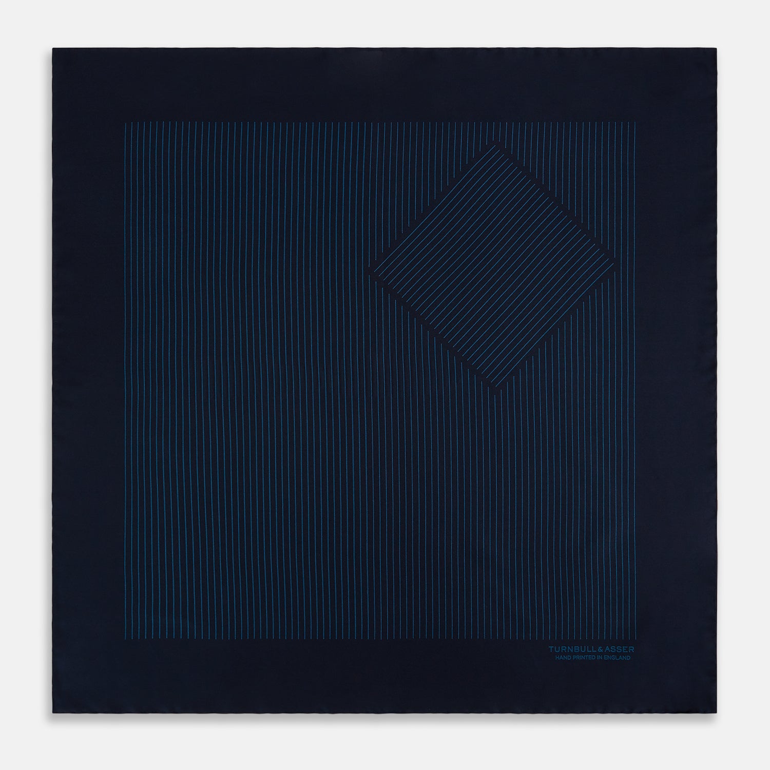 Navy and Blue Stripe Silk Pocket Square